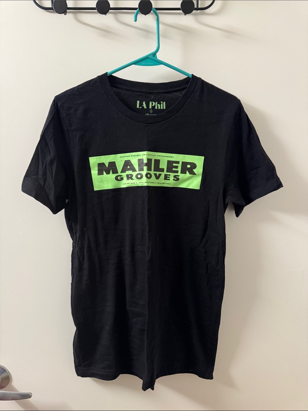 Mahler Grooves Black Tee with Neon Green Logo